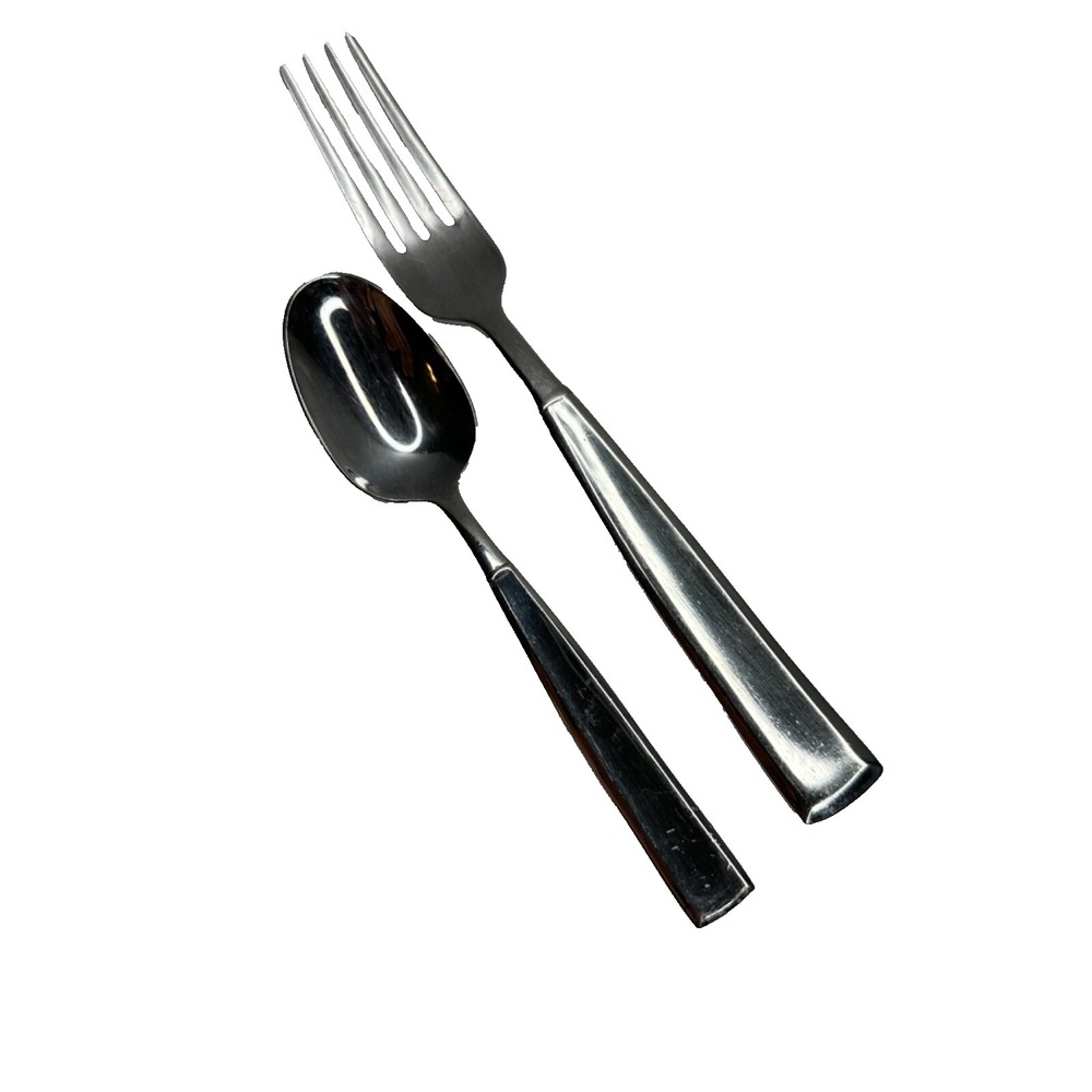 Wallace‎ Stainless Flatware Dinner Fork Spoon Replacement Set of 2 Square End